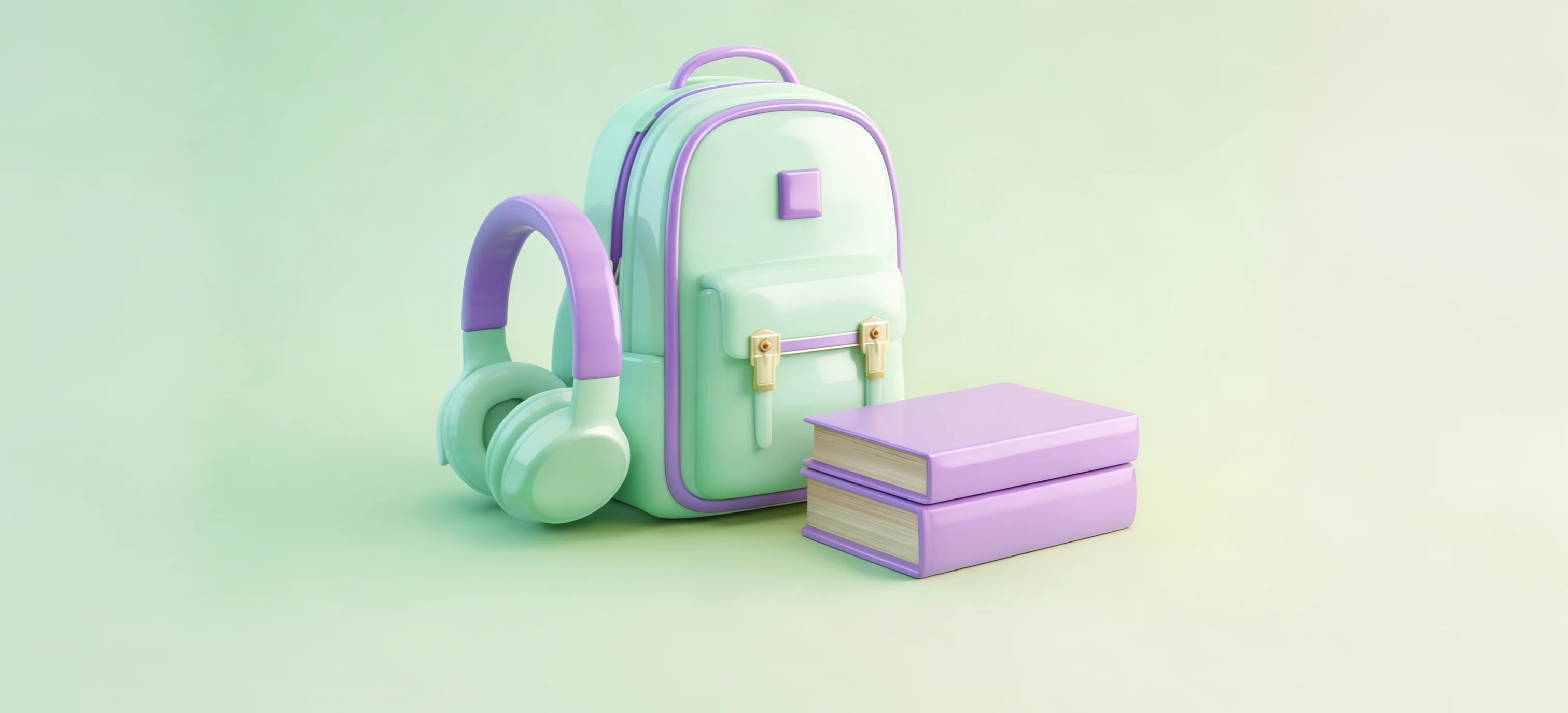 Рюкзак, наушники и книги